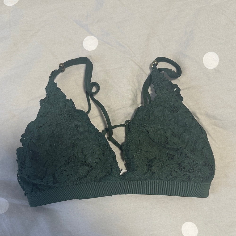 Aerie Lace Bralette in Deep Green
